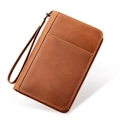 Étui à cigares de voyage en cuir marron foncé avec dragonne et couture à la main - 6123 Marron