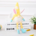 Gnome de Pâques aux longues jambes avec corps en peluche jaune et oreilles de lapin - Pendentif Figurine Lumineuse Jaune (L-FH54) / Jaune