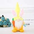 Poupée gnome de Pâques avec oreilles de lapin et carotte pour décoration - Style Lapin Jaune