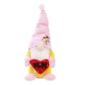 Pink and yellow Mother's Day gnome plush with MUM heart and lace flower hat decoration - MUM Heart Hugging Style (W-QT18) / Yellow