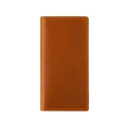 Portafoglio lungo in pelle crazy horse marrone caramello con cuciture a mano - Marrone (8032)