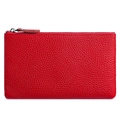 Rote minimalistische Handgelenktasche aus genarbtem Leder mit Metallreißverschluss - Rot (2051)