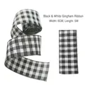 Nastro a quadretti bianco e nero largo 6cm per fai da te di Natale e regali decori - Stile a Quadretti Bianco e Nero (R-C23)