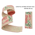 Nastro di juta Merry Christmas da 6cm con bordi smerlati rossi e scritte festive - Stile Lettere Buon Natale (R-C43)