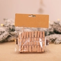 DIY wood photo clips in natural finish with jute rope for wall decoration display - Natural Wood Clips / Natural Wood Color