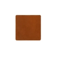 Square brown crazy horse leather placemat with rounded edges and natural grain texture - Square / Brown