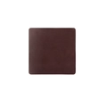 Dark brown crazy horse leather placemat with heat insulation and rounded corners - Square / Coffee