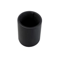 Business office black leather cylindrical pen holder with refined stitching detail - Black (7100)