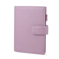 Funda para cuaderno B6 de piel de vaca morada con cierre y lazo para bolígrafo - Púrpura Lavanda