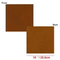 Tapis de souris en similicuir marron 10 pouces montrant l'avant et l'arrière du matériau - Carré Compact / Café