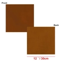 Tapis de souris carré en cuir marron 12 pouces 30 cm avec vues recto verso - Style Carré Standard / Café