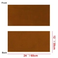 Vues avant et arrière d'un sous-main en cuir marron foncé de 30x60 cm avec dimensions - Colonne Rectangulaire / Café