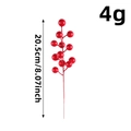 Branche de baies rouges artificielles de 20,5 cm pour décoration de table de Noël - Baie Rouge à 12 Têtes