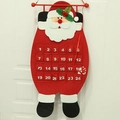 Felt Santa Claus advent calendar with 24 small pockets for Christmas countdown decor - Santa Claus Style (A-GS03)