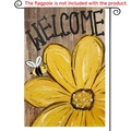 Linen garden flag with sunflower and bee design, rustic Welcome banner for porch decor - Big Sunflower Style
