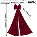 Grote bordeauxrode fluwelen strik decoratie van 178cm voor feestelijke styling - Groot (178cm)