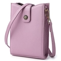 Bolso bandolera para móvil en cuero granulado morado con hebilla de rosa vintage - Púrpura Lavanda