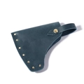 Dark blue crazy horse leather axe head cover with gold rivets for outdoor tool protection - Blue (7209)