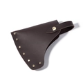 Dark brown crazy horse leather axe sheath with vintage rivets and secure belt loop snap - Coffee (7209)