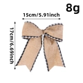 Leinen-Weihnachtsschleife mit schwarz-weißem Karorand, Größe 15x17cm und Gewicht 8g - Y3-56 Schwarzweiß Einzeln