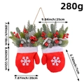 Kersthanger met rode wanten, dennennaalden en feestelijke rode bessen decoratie - Rood Zonder Licht (K1-42)