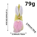 Gnome de Pâques avec barbe rose et chapeau oreilles de lapin, hauteur totale de 29,5cm - Vert clair avec barbe violette