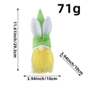 Gnome de Pâques avec chapeau lapin vert et barbe jaune, taille 29,5 cm par 10 cm - Vert clair avec barbe jaune