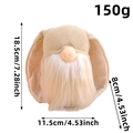 Easter gnome plush doll with brown knit hat and long rabbit ears for home decoration - Beige
