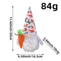 Gnome de Pâques en peluche avec chapeau carotte et barbe blanche, haut de 29cm - Motif avec carotte