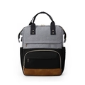 Sac à dos pour ordinateur portable étanche avec compartiments gris noir et marron - Gris et Noir