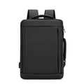 Classic black business backpack for travel and commuting, large capacity laptop bag - Black