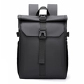 Zaino nero impermeabile roll-top per viaggi all'aperto e pendolarismo urbano - Nero