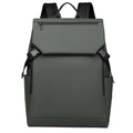 Zaino porta PC minimalista impermeabile verde grigio scuro con fibbie e spallacci regolabili - Verde