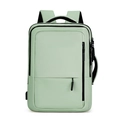 Minimalist mint green laptop backpack with USB charging port and multi-layer storage compartments - Light Green