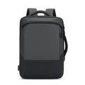 Zaino business per laptop grigio e nero di grande capacità con porta USB e spallacci ergonomici - grigio scuro