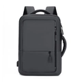 Zaino porta PC grigio minimalista con porta USB e tessuto impermeabile per ufficio e viaggi - grigio scuro