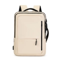 Zaino porta PC beige minimalista con porta USB per il business e i viaggi di lavoro - Cachi