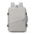 Zaino porta PC grigio chiaro stile business dal design 3D rettangolare con fibbia laterale - Grigio