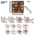 Set de 65 adornos para árbol de Navidad en oro champán y tonos bronceado - Oro Oscuro