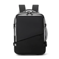 Zaino porta PC business nero minimalista in tessuto impermeabile con design a doppio manico - Nero