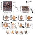 60-piece bronze gold Christmas ornament set with donut and sphere shapes in assorted styles - Dark Gold (R2-53)