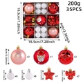 Set de 35 adornos de Navidad con bolas colgantes surtidas en rosa y rojo - Rojo & Blanco