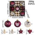 Set de 35 bolas de Navidad con adornos de renos burdeos y estrellas de purpurina - Borgoña y Champaña
