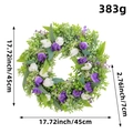 Corona de tulipanes artificiales morados y blancos con medidas de 45 cm de diámetro - Guirnalda de Tulipanes Pastorales 45cm