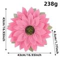 Pink burlap sunflower wreath decoration for wall hanging with 43cm size dimensions - Pink