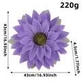 Purple linen sunflower wreath door decoration, 43cm diameter with textured burlap petals - Purple