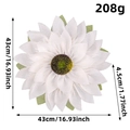 Linen sunflower wreath variant with dimensions of 43cm diameter and 208g weight - White