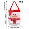 Christmas snowman knitted gift bag with red scarf and detailed size dimensions - Snowman