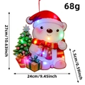 LED lighted Christmas polar bear door hanger with tree and gift box, 27cm hanging decor - Bear Style
