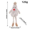 Plush Christmas tree doll with long striped legs, golden star, and soft white fur finish - White
